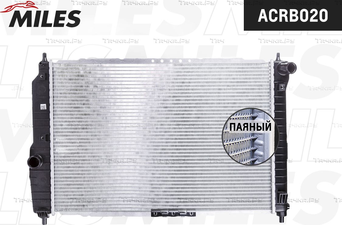 Радиатор охлаждения двигателя Miles (алюминий) для Daewoo Kalos 2002-2007. Артикул ACRB020