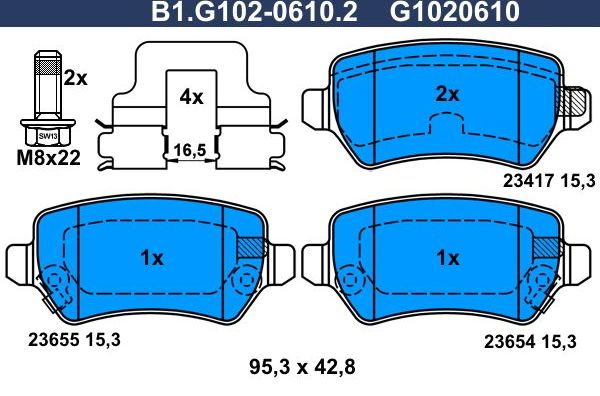Тормозные колодки Galfer. Артикул B1.G102-0610.2
