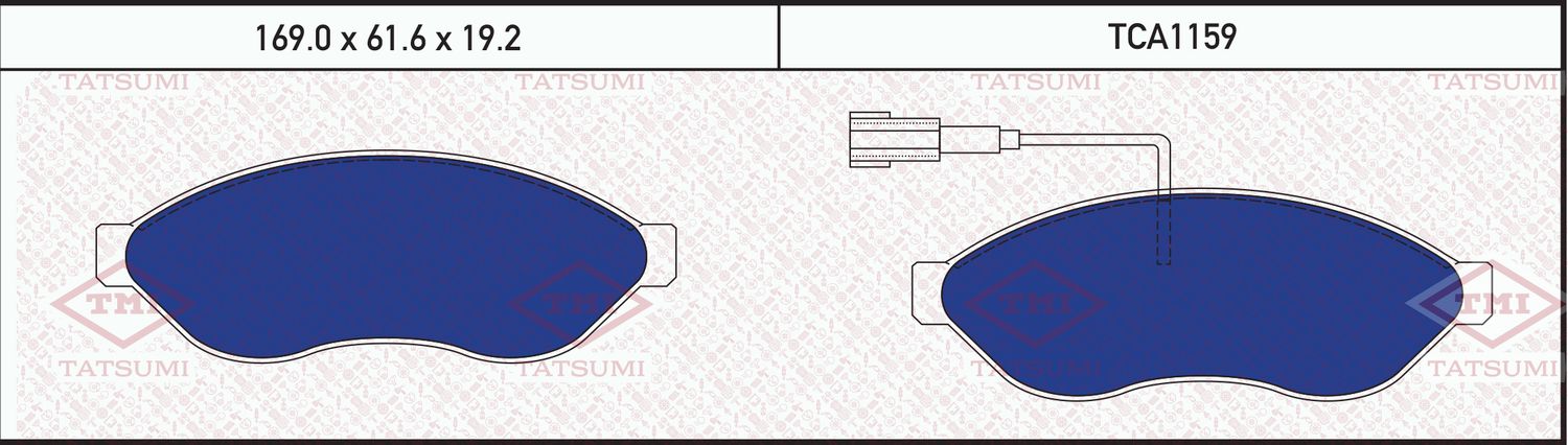 Колодки тормозные PSA/FIAT JUMPER/BOXER/DUCATO 06- перед. (Tatsumi). Артикул TCA1159