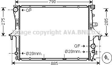 Радиатор охлаждения двигателя AVA для Volkswagen Touareg I 2002-2010. Артикул VN2198