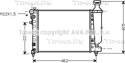 Радиатор охлаждения двигателя AVA. Артикул CNA2115