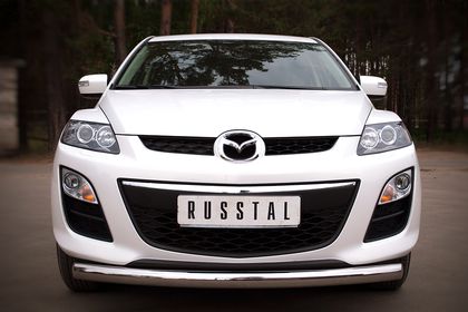Защита RusStal переднего бампера d76 (дуга) для Mazda CX-7 2010-2013. Артикул MC7Z-000640