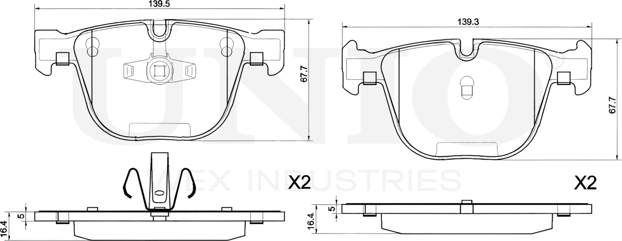 Колодки тормозные диск. задние BMW 5 (F07) 09-, 7 (F01-F04) 08- (Unio). Артикул BRP-20021