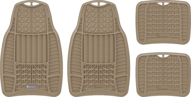 Коврики салона MICHELIN универсальные, 4 шт., с линиями отреза, бежевые. Артикул 965-TAN
