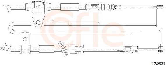 Трос ручника (тросик ручного тормоза) Cofle. Артикул 92.17.2531