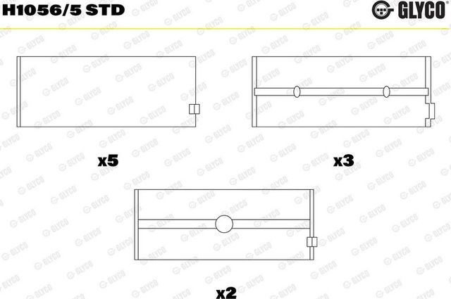 Вкладыши коренные Glyco для Talbot Tagora 1981-1987. Артикул H1056/5 STD