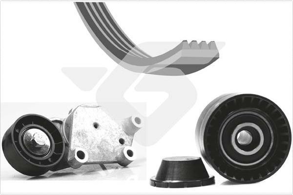 Приводной ремень поликлиновой с роликами (комплект) Hutchinson для Citroen C1 I 2005-2014. Артикул KHV 132