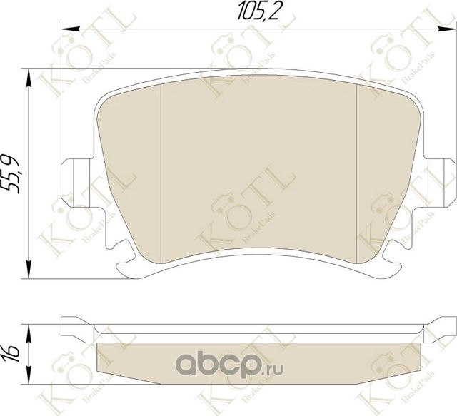 Колодки тормозные дисковые задние к-т VW PASSAT/SHARAN 10-/TIGUAN 07-/SEAT ALHAMBRA (Kotl) Kotl. Артикул 1763kt