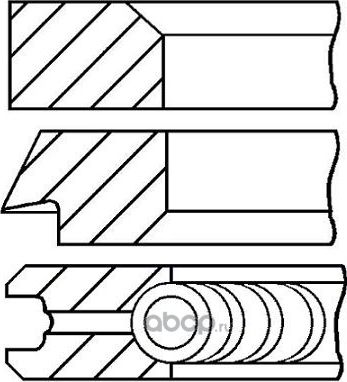 Кольца поршн к-т на 1 цил Ford 1.8 TDCi (Goetze). Артикул 08-437000-00