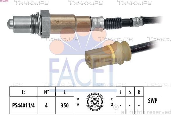 Лямбда-зонд (кислородный датчик) Facet Made in Italy - OE Equivalent для BMW 8 I (E31) 1996-1999. Артикул 10.7274