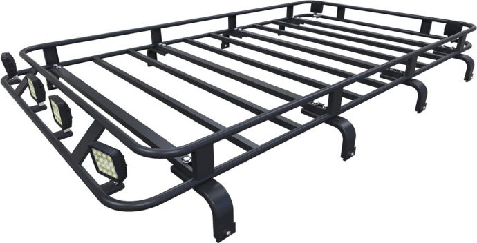 Багажник экспедиционный Podgotoffka 2300х1200x120 мм с креплением на водостоки для Nissan Patrol Y61 5 дв. 1997-2010. Артикул PGT-B.31.02