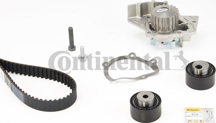 Помпа (водяной насос) с комплектом ремня ГРМ ContiTech. Артикул CT987WP1