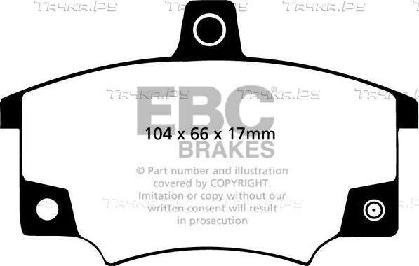 Тормозные колодки EBC Brakes передние для Fiat Tempra 1990-1996. Артикул DP2420/2