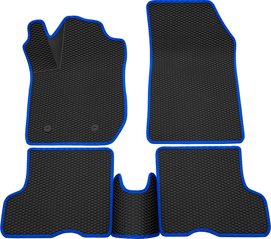 Коврики Rezkon 3D EVA Ромб резиновые для салона Lada Xray Оptima 2015-2026 Синий кант. Артикул 9239055103