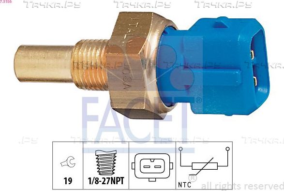 Датчик температуры охлаждающей жидкости Facet Made in Italy - OE Equivalent для Ford Transit IV 1988-1994. Артикул 7.3156