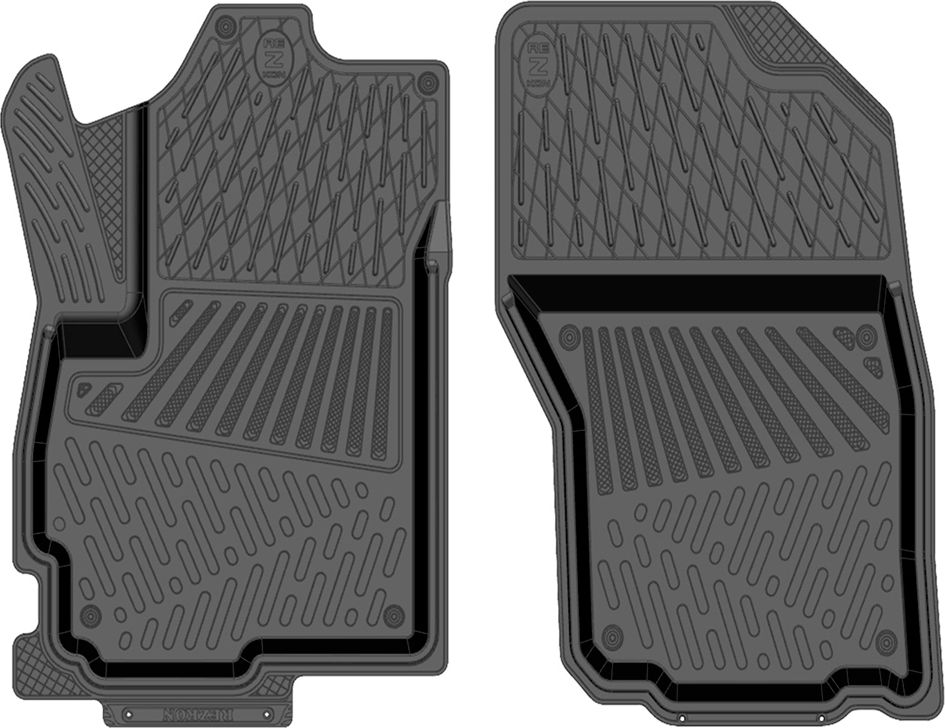 Коврики Rezkon резиновые передние для салона Mitsubishi ASX 2010-2026. Артикул 1524005100