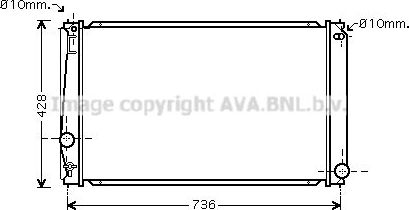 Радиатор охлаждения двигателя AVA. Артикул TO2419