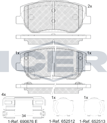 Тормозные колодки Icer. Артикул 182441