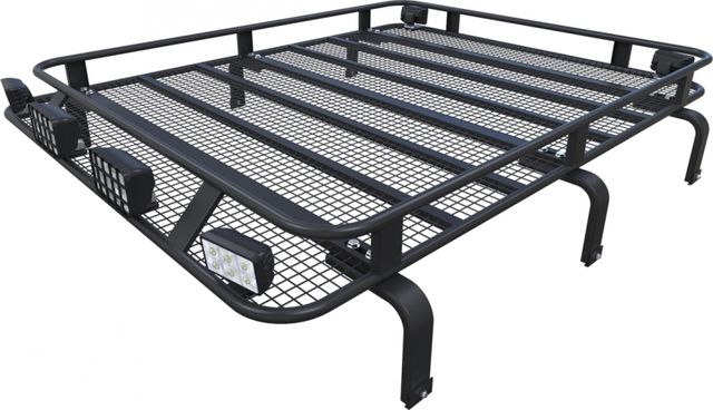 Багажник экспедиционный Podgotoffka 1800х1400x120 с сеткой и креплениями на водостоки для Mercedes-Benz Gelandewagen (3 дв.). Артикул PGT-B.110.03