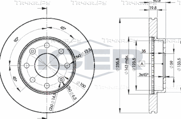 Тормозной диск Icer. Артикул 78BD4633-2