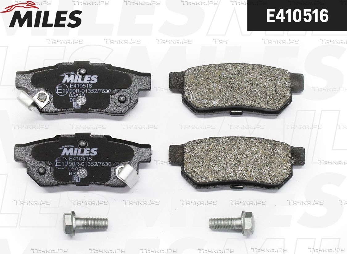 Тормозные колодки Miles (Low-Metallic) задние для Honda CR-X II 1987-1989. Артикул E410516