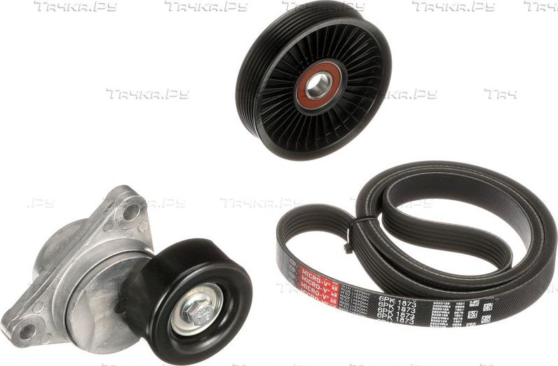 Приводной ремень поликлиновой с роликами (комплект) Gates Micro-V® Kit для Daewoo Nubira III 2003-2004. Артикул K026PK1873