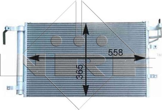Радиатор кондиционера (конденсатор) NRF (алюминий). Артикул 35982