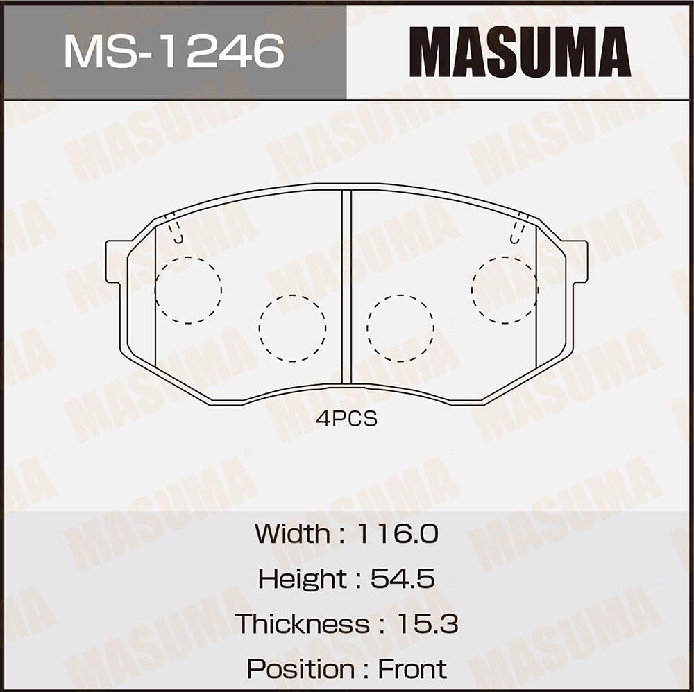 Тормозные колодки Masuma. Артикул MS-1246