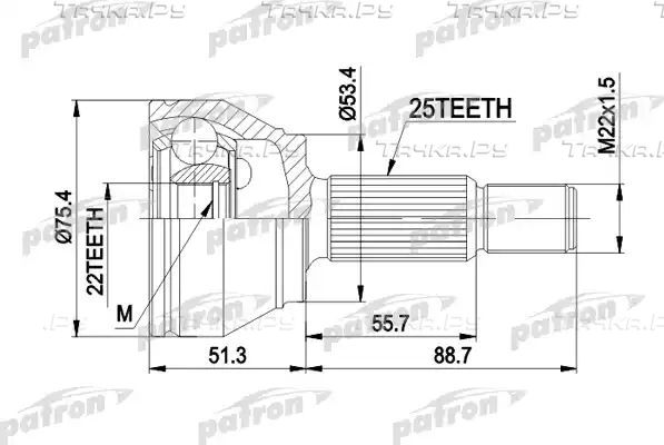 Шрус наружный (граната) Patron. Артикул PCV1432