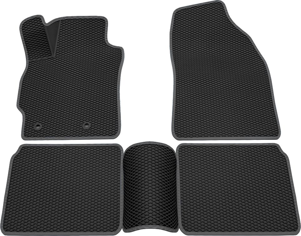 Коврики Rezkon 3D EVA Ромб резиновые для салона Toyota Corolla E180/E170 2013-2019 Серый кант. Артикул 9234015202