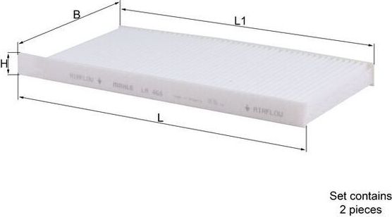 Салонный фильтр Mahle-Knecht для Renault Master III 2010-2026. Артикул LA 468/S