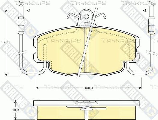 Тормозные колодки Girling передние для Renault 19 I 1988-1993. Артикул 6108071