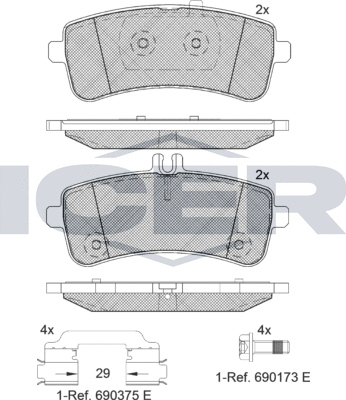 Тормозные колодки Icer. Артикул 182145-202