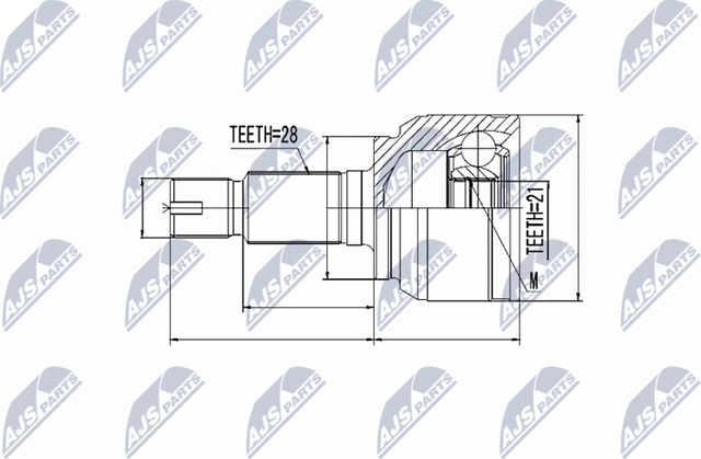 Шрус наружный (граната) NTY задний для Land Rover Freelander I 1998-2006. Артикул NPZ-LR-018