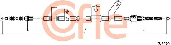 Трос ручника (тросик ручного тормоза) Cofle. Артикул 92.17.2279