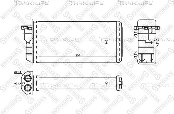 Радиатор отопителя (печки) Stellox для Fiat Brava 1995-2002. Артикул 10-35008-SX