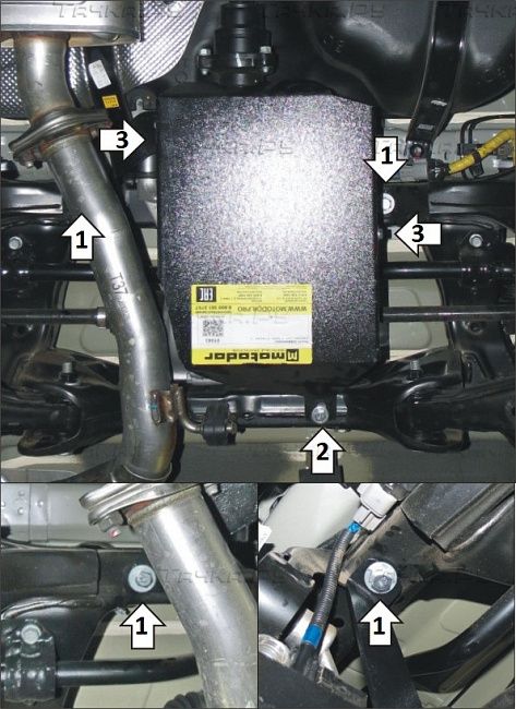 Защита Мотодор для заднего дифференциала Kia Sorento IV 2020-2026. Артикул 01043