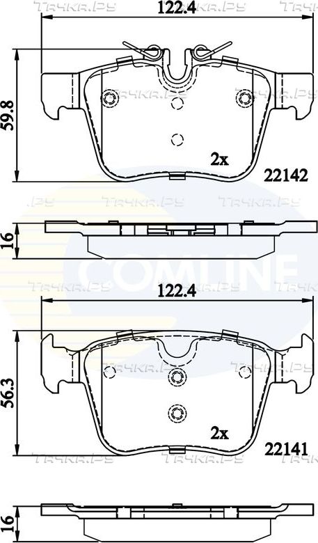 Тормозные колодки Comline Comline задние для Volvo XC60 II 2017-2026. Артикул CBP02255