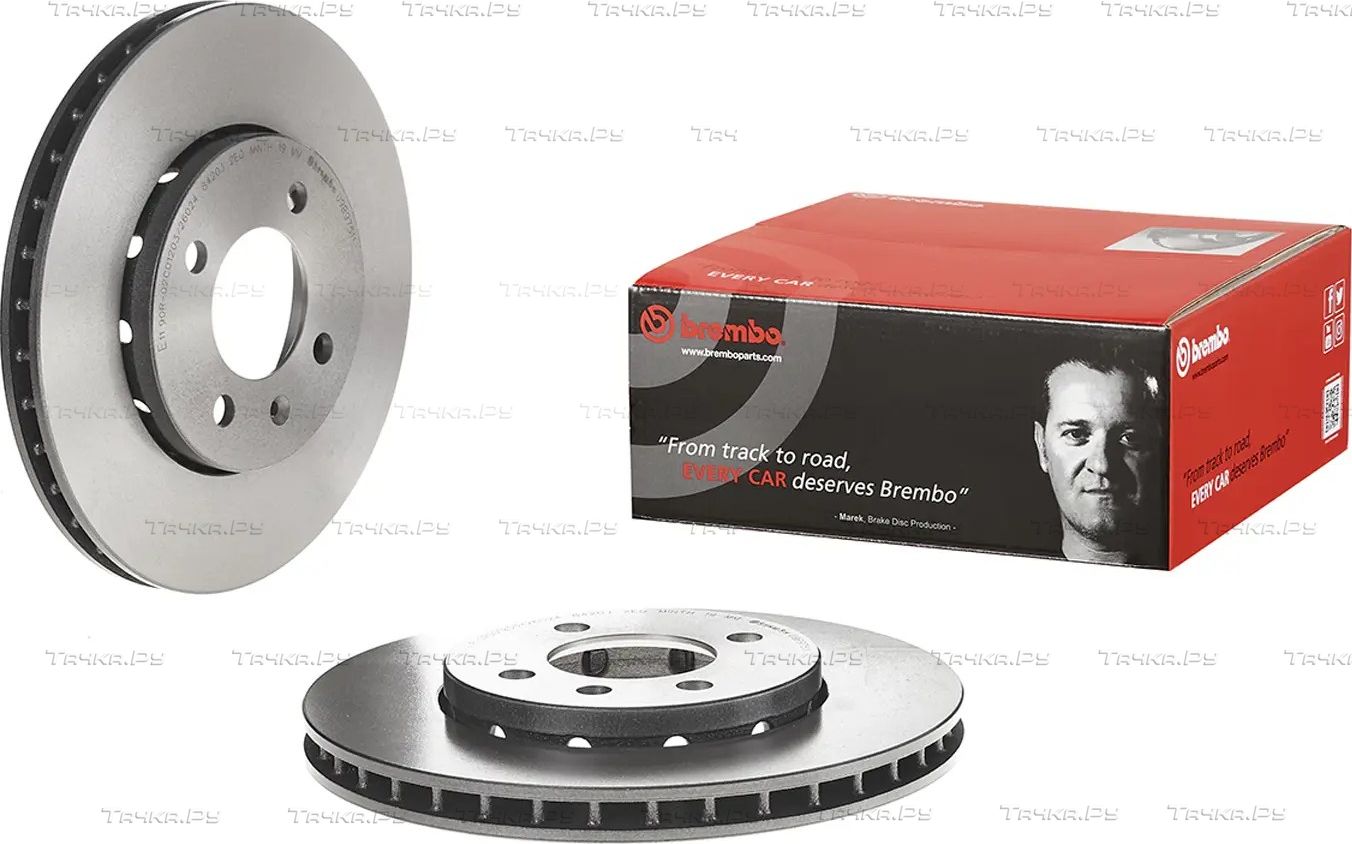 Тормозной диск Brembo PRIME LINE - UV Coated передний для SEAT Mii 2011-2026. Артикул 09.B975.11