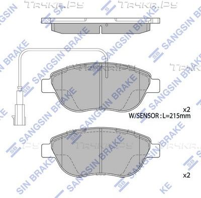 Тормозные колодки Sangsin Hi-Q. Артикул SP1746