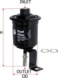 Топливный фильтр Sakura для Toyota Picnic I 1996-2001. Артикул FS-1143