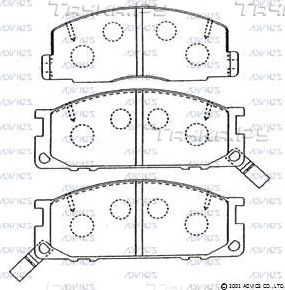 Тормозные колодки Advics передние для Toyota Lite Ace III 1985-1992. Артикул SN815P