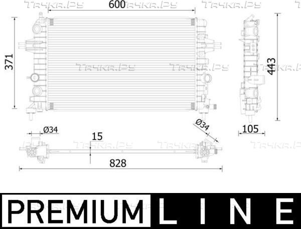 Радиатор охлаждения двигателя Mahle Premium. Артикул CR 2227 000P