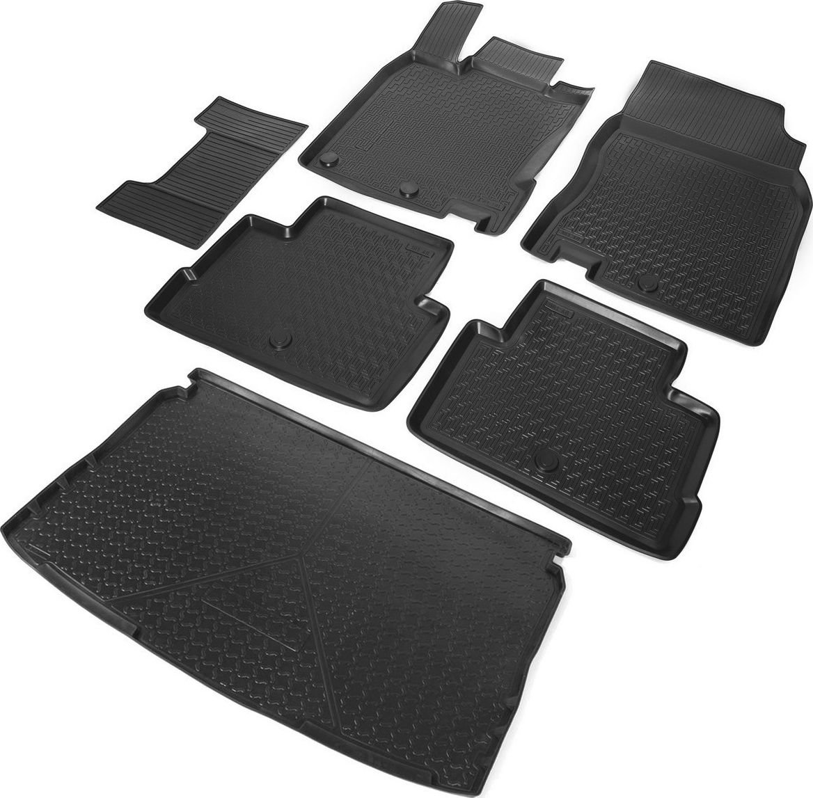 Комплект ковриков Rival для салона и багажника Nissan Qashqai II Европа 2014-2015. Артикул K14105002-1