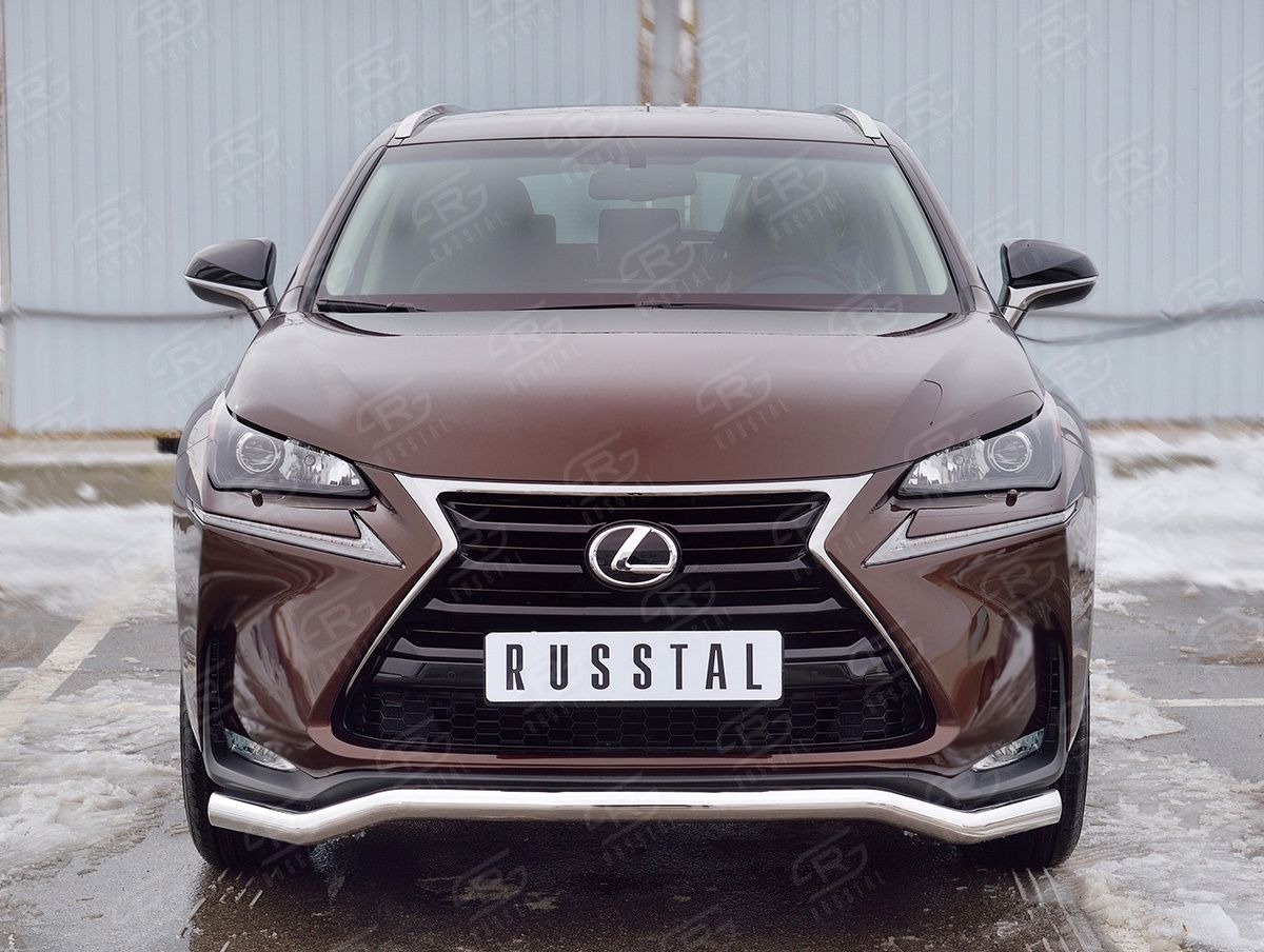 Защита RusStal переднего бампера d63 волна для Lexus NX200 2014-2017 (кроме F-Sport). Артикул LNXZ-002576