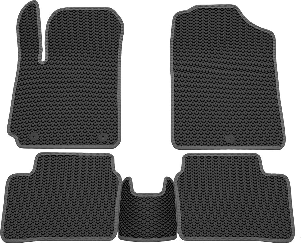 Коврики Rezkon EVA для салона Kia Picanto II 2011-2017 Серый кант. Артикул 9021050202