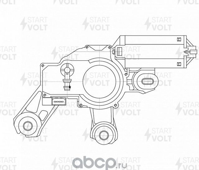 Мотор стеклоочистителя (моторчик дворников) StartVOLT задний для Skoda Yeti I 2009-2017. Артикул VWB 1804
