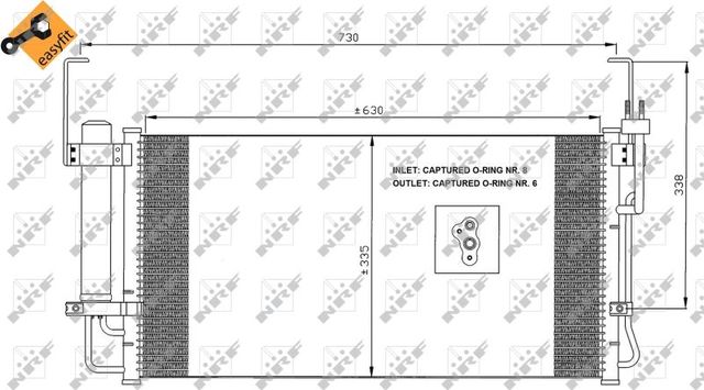 Радиатор кондиционера (конденсатор) NRF (алюминий). Артикул 35429