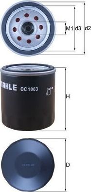 Масляный фильтр Mahle. Артикул OC 1063