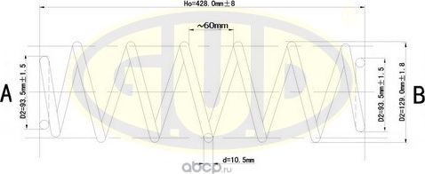 Пружина подвески G.U.D. задняя для Renault Laguna II 2001-2007. Артикул GCS272916